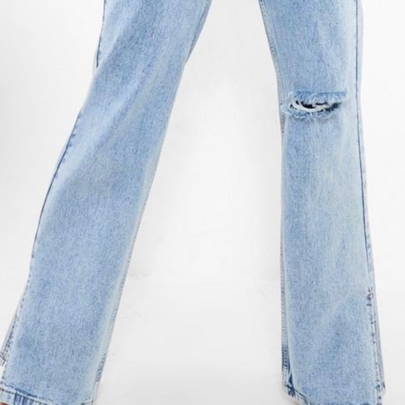 PETITE HIGH WAIST DISTRESSED SPLIT HEM JEAN - Picture 4 of 4
